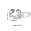 Anillo Popular Transfronterizo de Acero de Titanio Que No Se Desvanece, Diseño de Hoja Geométrica Hueca, Sensación de Alta Gama, Anillo Abierto de Acero Inoxidable