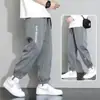 Fabricante Direto Calças Casuais de Seda Gelo Masculinas Verão 2025 Novas Largas Masculinas de Verão Finas Nove Pontos Calças Casuais