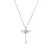 Colar de prata esterlina S925 com asas de amor em forma de coração de anjo cupido, design de luxo leve para meninas, presente Sense 520