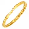 Pulsera de Acero Inoxidable para Hombre Europea y Americana Hip-Hop Acero de Titanio Oro de 18K Simple Ins Pulsera Cubana Pulsera de Cara y Reverso