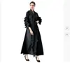 Vestido plisado Miyake 2026 Estilo de moda europeo y americano Ajustado Manga larga con volantes Alta elasticidad Otoño temprano