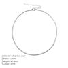 Emanco Acero Titanio Cadena Redonda de Serpiente Larga Collar de Acero Inoxidable para Mujer Sencillo Pareja Cadena de Hueso de Serpiente Europea y Americana Transfronteriza Cadena Clavicular