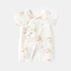 Mono de verano para recién nacidos, pantalones de manga corta, ropa fina de algodón sin huesos para bebés, mono, ropa de bebé con aire acondicionado