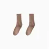 Meias meia-panturrilha femininas outono e inverno meias felpudas sem costura meias femininas ins da moda combinam com tudo visual bonito estilo Mori