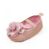 Novos Sapatos de Princesa para Bebê Menina 0-1 Ano Solado Macio Sapatos para Crianças Pequenas Sapatos de Princesa com Flor de Glitter Sapatos de Festa BHX3104
