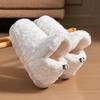 Zapatos de Algodón de Tacón Alto para Mujer en Invierno, Cálidas Suelas Gruesas de Felpa, Uso Doméstico en Interiores, Pantuflas de Algodón Antideslizantes para Confinamiento