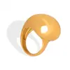 Anel Assimétrico de Titânio Banhado a Ouro 18K, Estilo Francês Novo, Simples e Único, Design de Nicho, Joia da Moda e Versátil para Mulheres