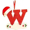 Iniciales Navideñas con Decoración de Letra de Gorro Rojo, Decoración Colgante Navideña DIY, Colgante Personalizado Regalos