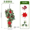 Pendente de parede de Natal estilo americano transfronteiriço com bico-de-papagaio, azevinho, bagas vermelhas, arranjos florais artificiais, decoração de parede de entrada para as festas