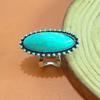 Novo anel simples de moda com padrão de coroa de corte de diamante olho de cavalo turquesa anel turquesa atacado