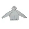 Moletom com Capuz Boxy Solto Perfil Reto 580g Seda Lã Forrado com Fleece Quente Gola U Casual Americano