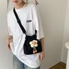 Bolso pequeño de lona de estilo japonés, bonito bolso de mensajero con flores, moderno bolso de hombro combinable para mujer, venta al por mayor, 2023
