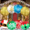 Novo popular Papai Noel inflável, boneco de neve, árvore de Natal com luzes, balões de jardim, bolas de decoração de Natal