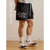 Shorts Casuais com Estampa de Anjo Rezando Tendência High Street Americana para Mulheres Verão Novo Calça Esportiva Versátil Solta para Homens