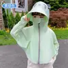 Ropa de Protección Solar para Niños, Seda Helada, Protección UV de Verano, Ropa de Protección Solar con Capucha Delgada Transpirable y Elegante para Niñas y Niños
