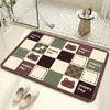 Alfombrilla de Piso de Barro de Diatomeas de Dibujos Animados, Alfombrilla Absorbente para Piso de Baño, Felpudo para Puerta de Inodoro, Felpudo Antideslizante para Baño, Alfombrilla de Pie de Secado Rápido