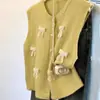 Colete de Botão Único Estilo Coreano com Laço Novo para Primavera e Outono Feminino Doce Elegante Versátil para Camadas
