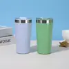 Caneca de café cerâmica minimalista, cor sólida, transfronteiriça, com isolamento a vácuo de parede dupla, copo portátil para exterior de grande capacidade, adequado para uso em carros