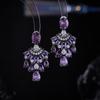 Pendientes Geométricos de Gota de Agua Incrustados con Circonita Transfronterizos Europeos y Americanos de Lujo Color Plata S925 Aguja Pendientes de Cena de Gama Alta para Mujeres