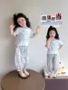 Conjunto de Dibujos Animados para Niñas Verano 2026 Estilo Nuevo Lindo Top con Volantes de Manga Corta y Pantalones Anti-Mosquitos Conjunto de Dos Piezas para Bebés Niñas