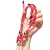 Pulsera de Muñeca de Color Caramelo de Moda Pulsera Corta de Perlas Redondas con Diamantes Venta Caliente Transfronteriza Correa de Mano Antiperdida y Anticaída Estilo Caliente