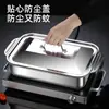Plato Rectangular Profundo Popular de Acero Inoxidable Engrosado para Asar Pescado, Adecuado para Uso Doméstico y Estufas de Inducción, Bandeja de Barbacoa Comercial