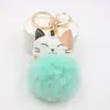 Gato Lúcido Lindo Xiaohua Kitty Boutique Bola de Pelo Llavero Colgante Mochila Billetera Colgante de Felpa Joyería