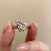 Anillo Abierto de Circonita con Lazo de Amor para Mujer, Dulce, Cool y Versátil, Anillo Personalizado, Anillo de Dedo Índice de Moda Nicho