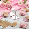 Venta Caliente Transfronteriza Rosa Plegable de Bolsillo Mini Lupa Portátil Espejo de Maquillaje Espejo Pequeño Set de Regalo