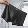 Directo de Fábrica Malla de Seda de Hielo Color Sólido Calzoncillo tipo Boxer Cintura Media Talla Grande Ropa Interior Transpirable para Hombre Venta al por Mayor Dropshipping