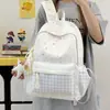 Mochila Nueva con Estampado Lindo de Estrellas a Cuadros, Bolso Escolar Fresco para Estudiantes, Alta Apariencia, Bloque de Color, Mochila para el Trabajo y el Campus