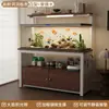 Gabinete para acuario elevado con luz, mueble de almacenamiento divisor para sala de estar, base a prueba de polvo para acuario, soporte para acuario, gabinete base para acuario