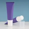 Fabricante Original Tubo Suave Morado Pe de 120 ml con Cabezal de Cepillo de Silicona, Tubo Suave Universal para Loción Corporal, Aceite de Masaje y Esencia