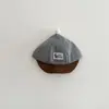 Gorra de Béisbol Simple con Logo de Letra Rayada para Bebé, Gorra de Niño a Prueba de Viento para Otoño, Gorra Cálida de Béisbol para Niños y Niñas