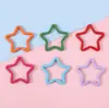 Macaron de Hierro Pintura en Spray Colorida Estrella de Cinco Puntas Llavero Accesorios para Joyería DIY Colgantes para Bolsos Hechos a Mano