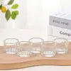 Novo Copo de Vela de Vidro Transparente com Padrão Vertical Espesso Fundo Espesso Suporte de Vela Decorativo para Casa Vela Aromática Copo de Vela