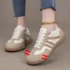 Zapatos de Mujer Transfronterizos Temu Bloqueo de Color Moda Zapatos de Entrenamiento Alemanes Retro Europeo y Americano de Ajuste Ancho Zapatos Planos Versátiles Poco Profundos Casuales