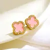 Pulseira da Sorte Trevo de Quatro Folhas Cravejada com Diamantes Estilo Europeu e Americano Lado Único Explosões Amazon Transfronteiriças Moda Feminina Pulseira Personalizada Versátil
