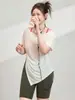 2026 Nueva Camisa Cubre-Traje Deportiva para Mujer, Estilo Veraniego Delgado, Top de Secado Rápido Tallas Grandes, Ropa para Yoga y Fitness, Conjunto de Manga Corta
