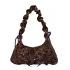 Bolsa transversal retrô de grande capacidade com estampa de leopardo para mulheres, tendência outono 2026, versátil, casual, de ombro de alta qualidade, estilo bolinho