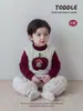 Colete de inverno moderno e estiloso para meninos, colete acolchoado quente com desenho para meninos pequenos, roupa para o primeiro aniversário de bebê menino
