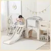 Tobogán Casero Interior para Niños, Tobogán para Bebés, Combinación de Columpio y Escalada, Juguete 1-7 Años, Regalo de Cumpleaños