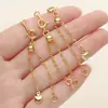 Accesorios de joyería DIY chapados en oro de 18k con retención de color, cierre de langosta ajustable, cadena de extensión, pieza de conexión, hebilla redonda, cadena de acabado para pulsera