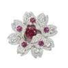 Broche de Flor con Incrustaciones de Circonita, Pin de Solapa para Chaqueta de Traje Lujoso y Elegante, Moda de Alta Gama
