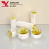Botella de Manzana de Encaje Acrílico Botella Doble Capa para Loción y Crema Set de Botellas Cosméticas en Stock Productos para el Cuidado de la Piel con Estampado Dorado