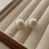 Pendientes de Perla Acrílica de Aguja Plateada, Pendientes de Moda, Simples y Elegantes, Pendientes de Diseño de Nicho Personalizados al por Mayor