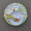 Louça de melamina louça infantil de melamina prato de jantar de desenho animado tigela colher garfo conjunto de quatro peças prato dividido de três compartimentos prato dividido