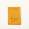 Portapasaporte de imitación de cuero multi-color personalizado portapasaportes de cuero grueso con mapa en relieve cubierta de protección de identificación