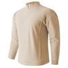 Camiseta para Hombre Transfronteriza 2025 Sudadera Casual de Color Puro para Hombre Chaqueta de Terciopelo Alemán Cuello Redondo Cremallera Pequeña Camiseta Base de Manga Larga