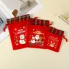 26 Novas Sacolas de Embalagem de Doces de Natal Desenho Animado TEMU Tecido de Algodão Xadrez Vermelho Bolsa Patchwork de Veludo Bolsa para Chocolate